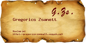 Gregorics Zsanett névjegykártya